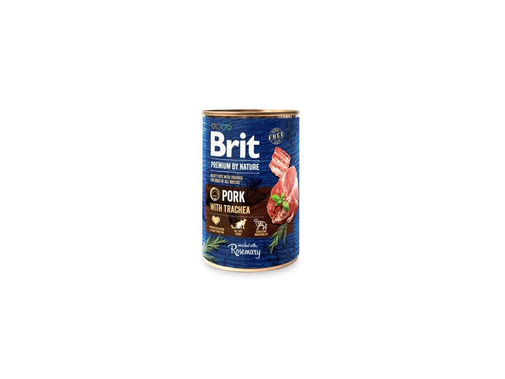 25644 brit premium dog by nature konzerva pork trachea 400g z kategorie chovatelske potreby a krmiva pro psy krmiva pro psy konzervy pro psy