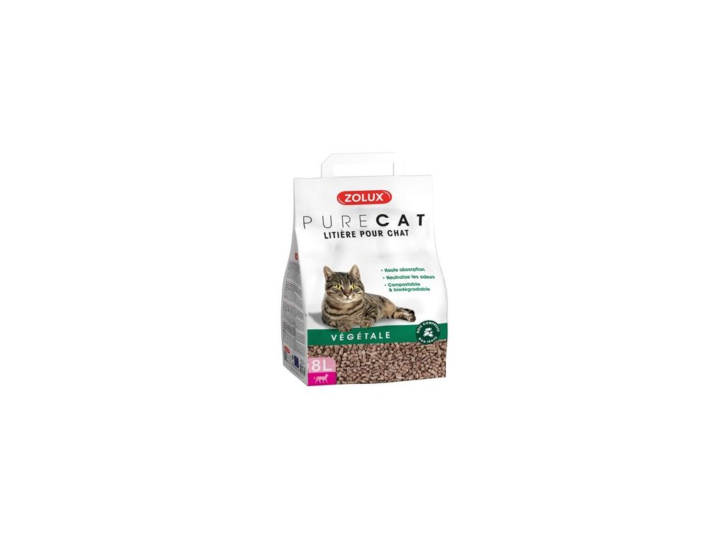 47817 1 podestylka purecat natural absorb rostlinna 8l zolux z kategorie chovatelske potreby a krmiva pro kocky toalety steliva pro kocky steliva kockolity pro kocky