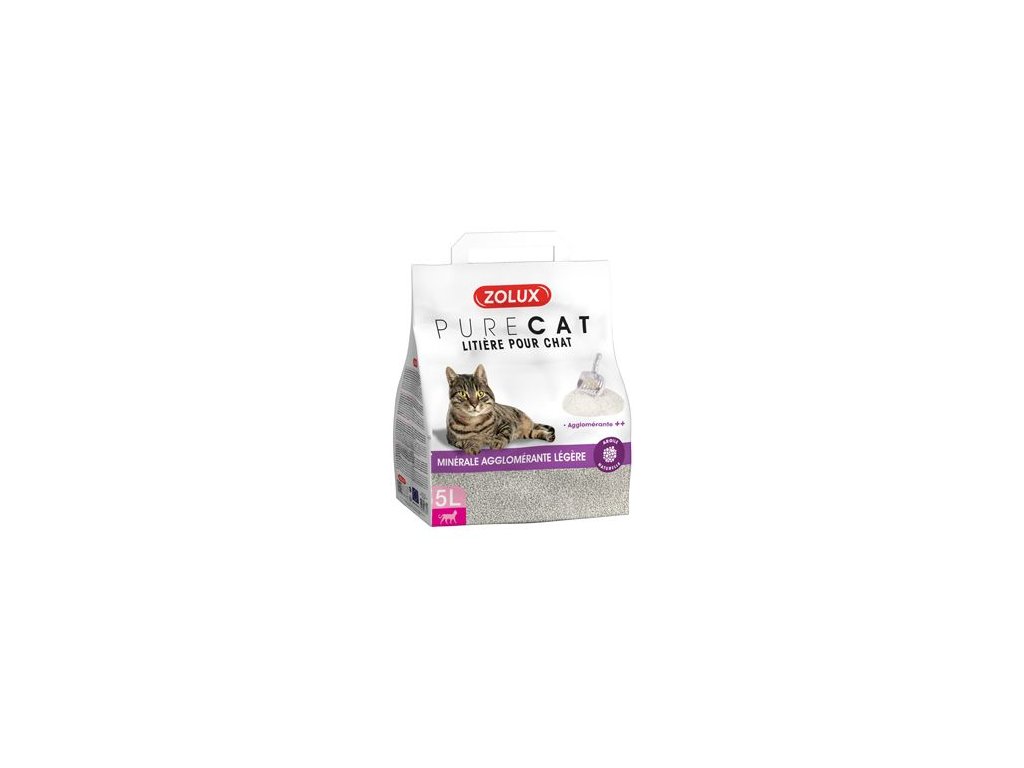 47826 1 podestylka purecat mineral light clumping 5l zolux z kategorie chovatelske potreby a krmiva pro kocky toalety steliva pro kocky steliva kockolity pro kocky