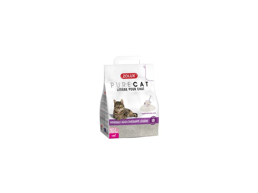 47829 1 podestylka purecat mineral light clumping 10l zolux z kategorie chovatelske potreby a krmiva pro kocky toalety steliva pro kocky steliva kockolity pro kocky