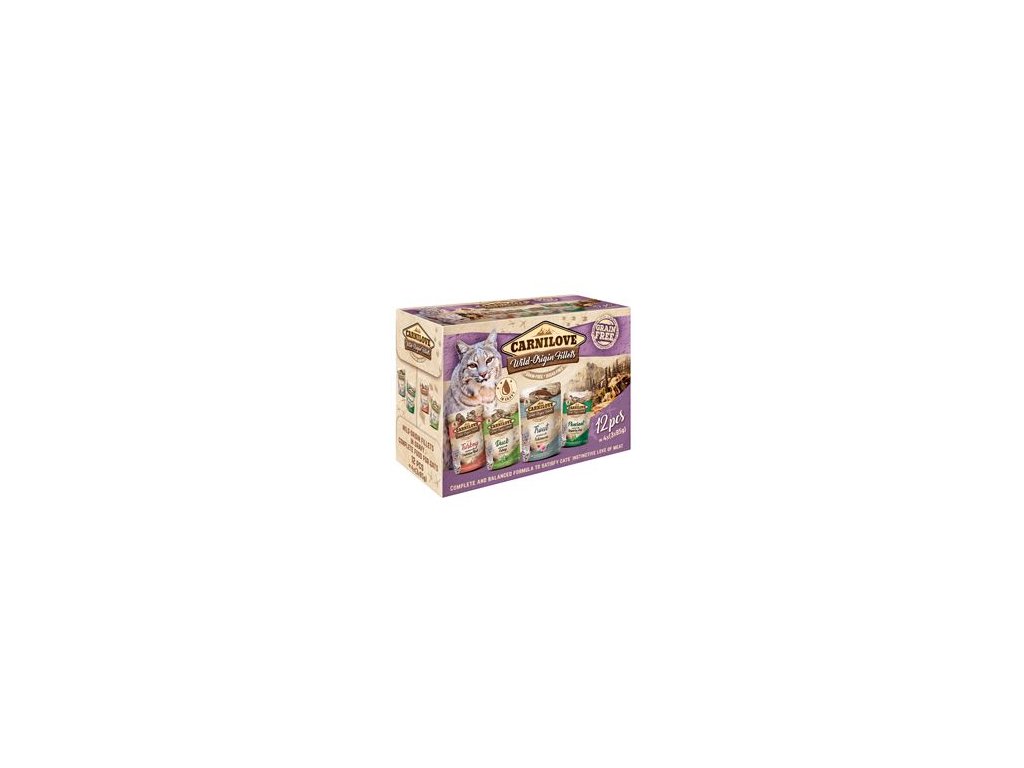 33147 carnilove cat pouch multipack kapsicky pro kocky 12x85g z kategorie chovatelske potreby a krmiva pro kocky krmivo a pamlsky pro kocky kapsicky pro kocky