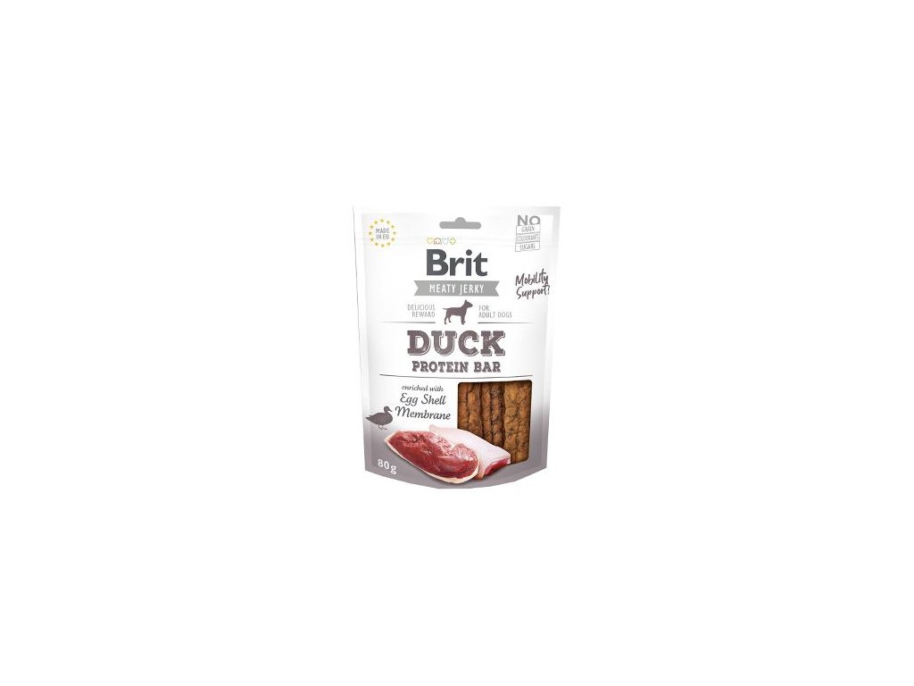 19824 brit pamlsky jerky duck protein bar 80 g z kategorie chovatelske potreby a krmiva pro psy pamlsky pro psy susena masicka pro psy
