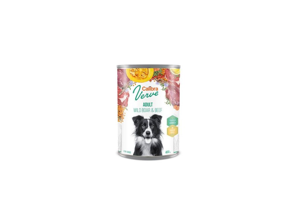 24084 calibra dog verve konzerva gf adult wild boar beef 400g z kategorie chovatelske potreby a krmiva pro psy krmiva pro psy konzervy pro psy
