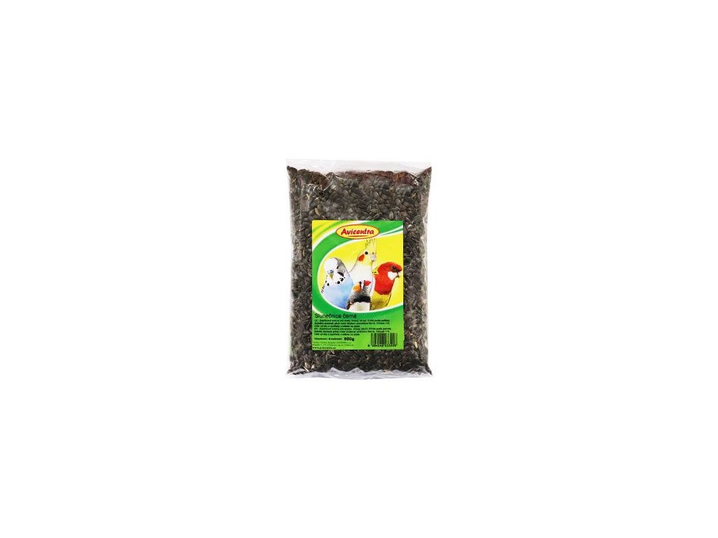 20817 avicentra slunecnice cerna 500g z kategorie chovatelske potreby pro ptaky a papousky krmivo pro papousky