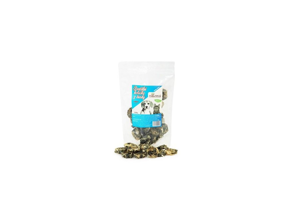 35826 natureca dentalni kolecka z tresky pochoutka pro psy 150g z kategorie chovatelske potreby a krmiva pro psy pamlsky pro psy dentalni pamlsky pro psy
