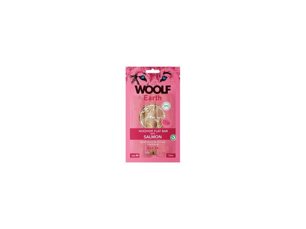 45042 1 woolf pochoutka earth noohide m salmon 90g z kategorie chovatelske potreby a krmiva pro psy pamlsky pro psy pamlsky z prirodni zelatiny pro psy