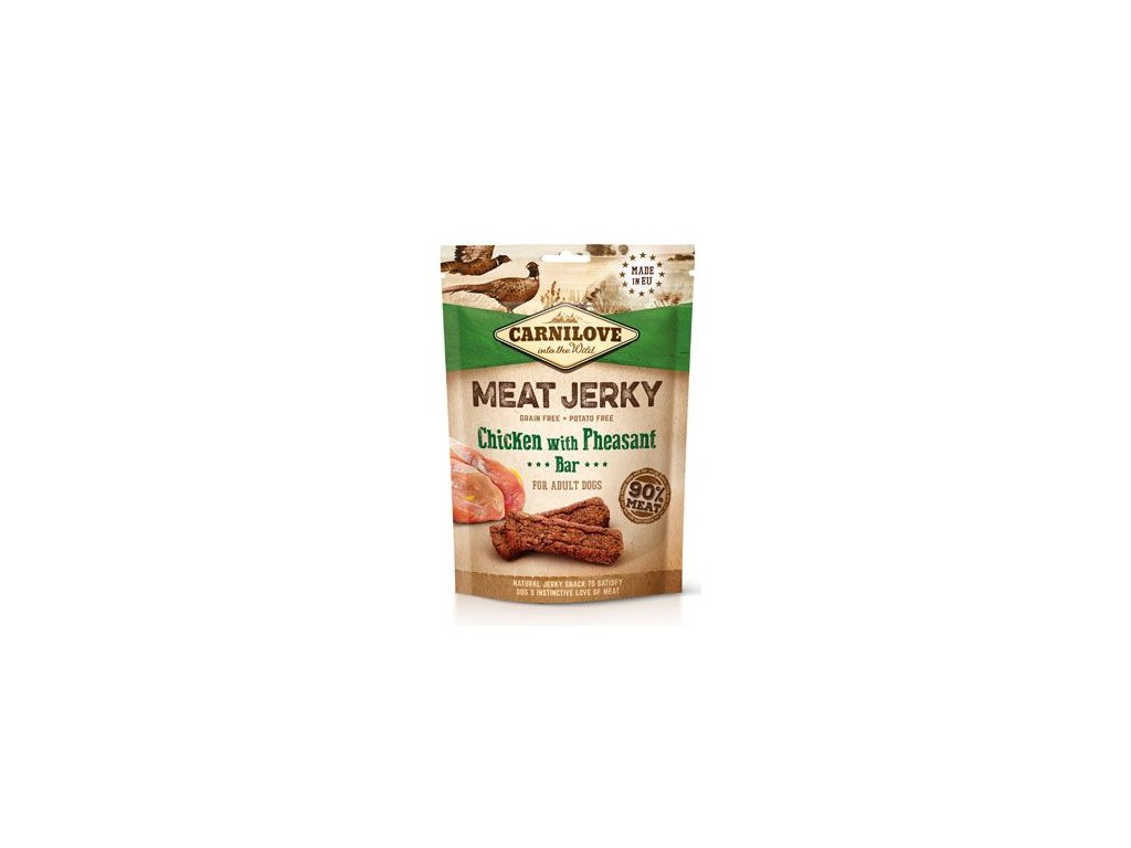 7485 carnilove dog jerky chicken with pheasant bar 100g z kategorie chovatelske potreby a krmiva pro psy pamlsky pro psy susena masicka pro psy