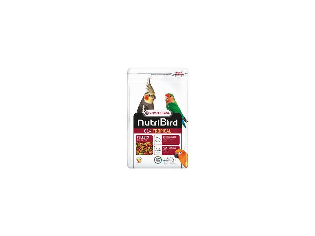 40932 1 versele laga nutribird g14 tropical pro papousky 1kg z kategorie chovatelske potreby pro ptaky a papousky krmivo pro papousky