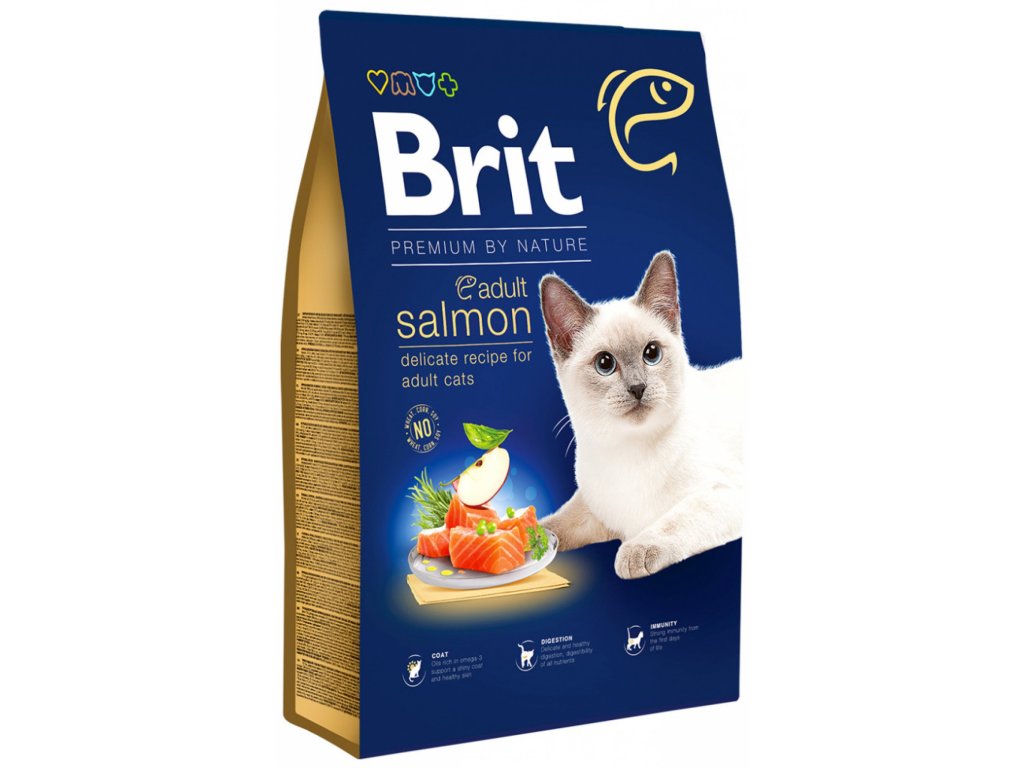 16968 brit premium cat by nature adult salmon 8kg z kategorie chovatelske potreby a krmiva pro kocky krmivo a pamlsky pro kocky granule pro kocky