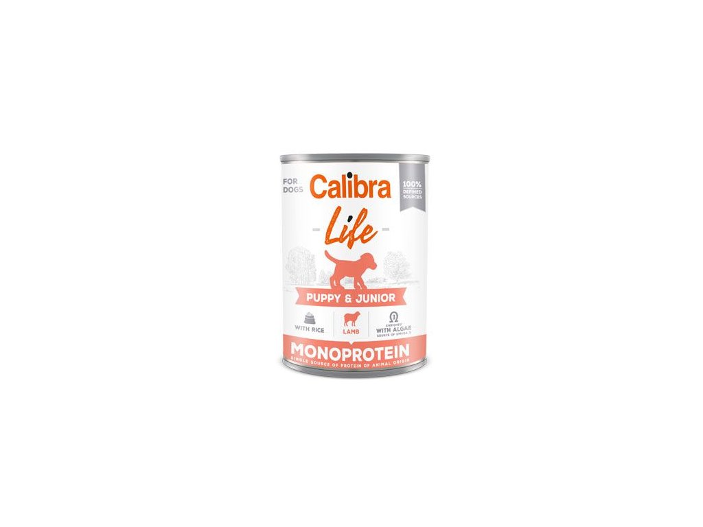 26472 calibra dog life puppy junior lamb with rice konzerva jehneci s ryzi 400g z kategorie chovatelske potreby a krmiva pro psy krmiva pro psy konzervy pro psy