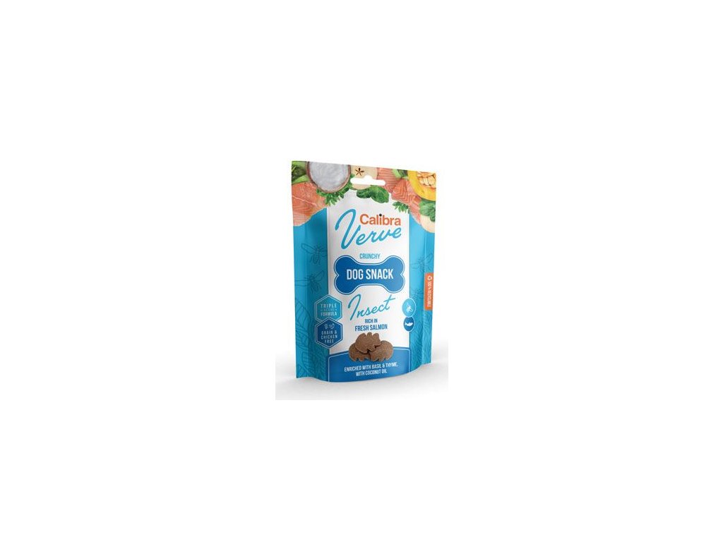 37818 calibra dog verve crunchy snack insect salmon 150g z kategorie chovatelske potreby a krmiva pro psy pamlsky pro psy piskoty susenky pro psy