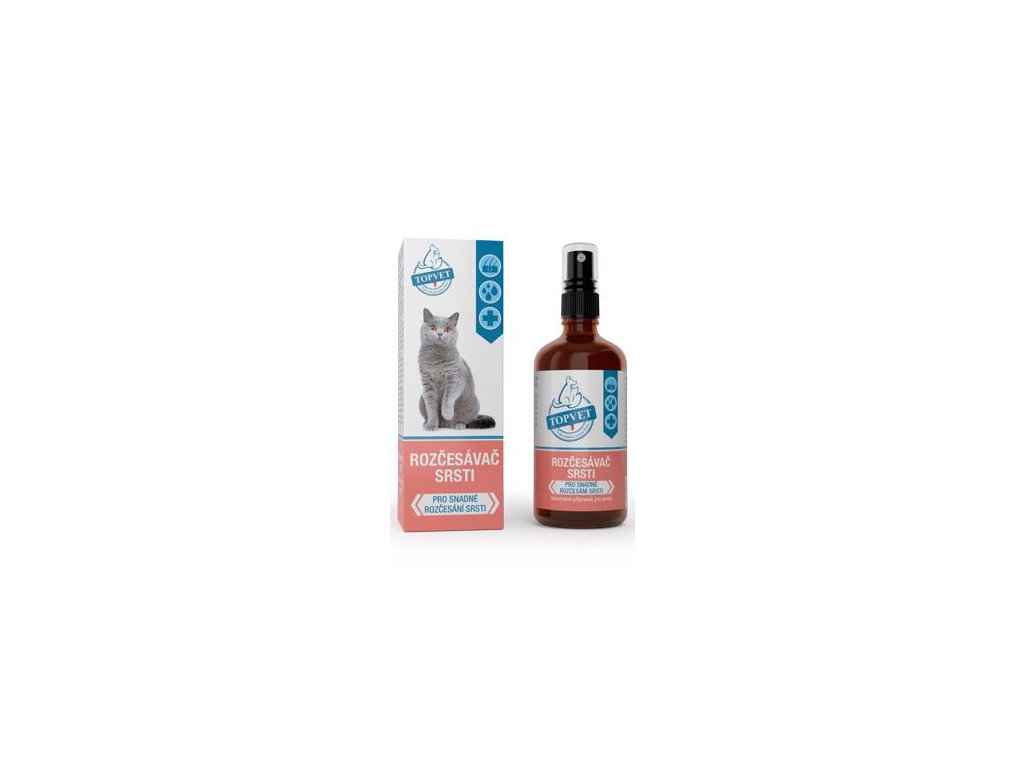 76767 1 rozcesavac srsti pro kocky topvet 100ml z kategorie chovatelske potreby a krmiva pro kocky hygiena a kosmetika kocek sampony pro kocky