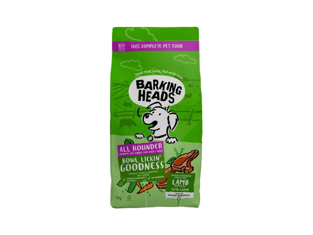 82758 1 barking heads all hounder bowl lickin good lamb 12kg z kategorie chovatelske potreby a krmiva pro psy krmiva pro psy granule pro psy