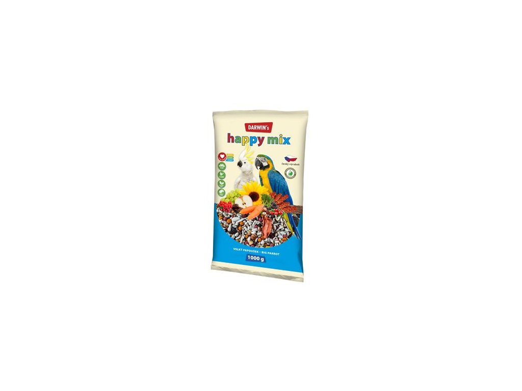 14910 darwin s velky papousek happy mix 1kg z kategorie chovatelske potreby pro ptaky a papousky krmivo pro papousky