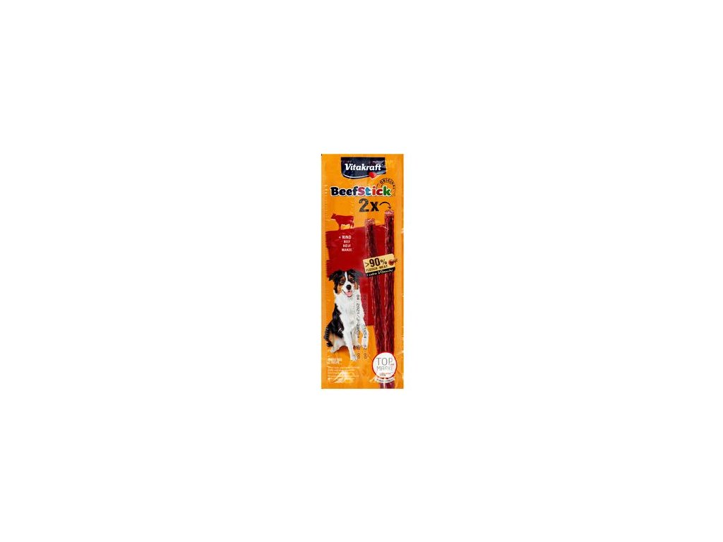 45165 1 vitakraft dog pochoutka beef stick beef 2ks z kategorie chovatelske potreby a krmiva pro psy pamlsky pro psy tycinky salamky pro psy