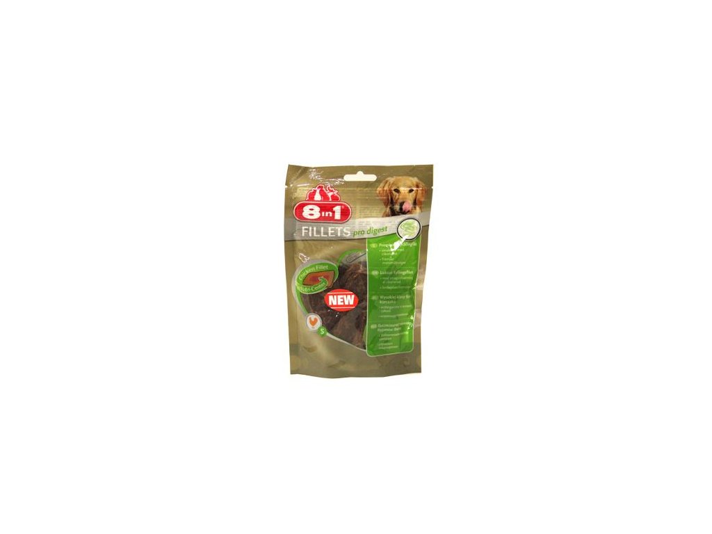 43428 1 pochoutka 8in1 fillets pro digest s 80g z kategorie chovatelske potreby a krmiva pro psy pamlsky pro psy dentalni pamlsky pro psy