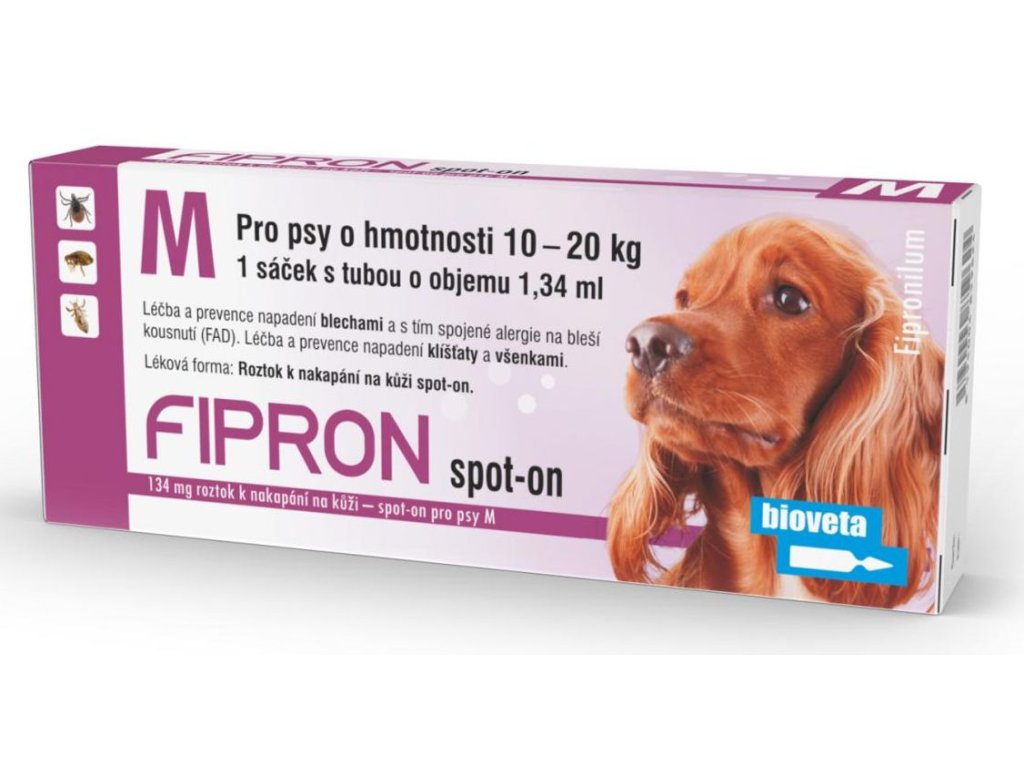 17481 fipron 134mg spot on pro psy m 1x1 34 ml z kategorie chovatelske potreby a krmiva pro psy antiparazitika pro psy pipety spot on pro psy
