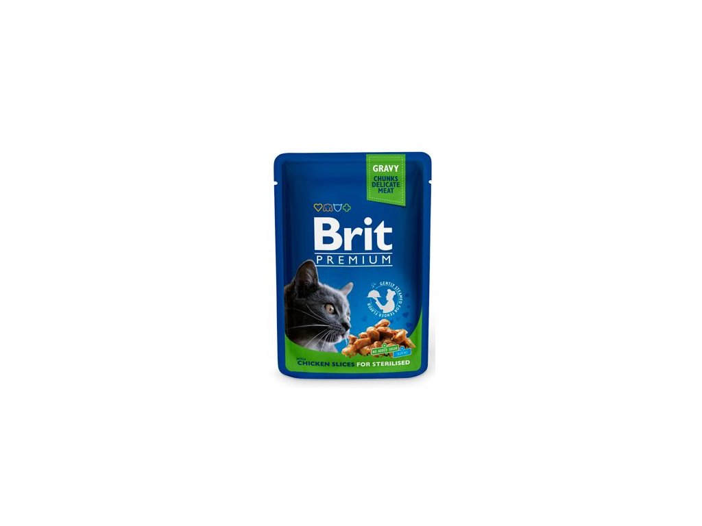 13689 brit premium cat kapsa chicken slices for steril 100g z kategorie chovatelske potreby a krmiva pro kocky krmivo a pamlsky pro kocky kapsicky pro kocky