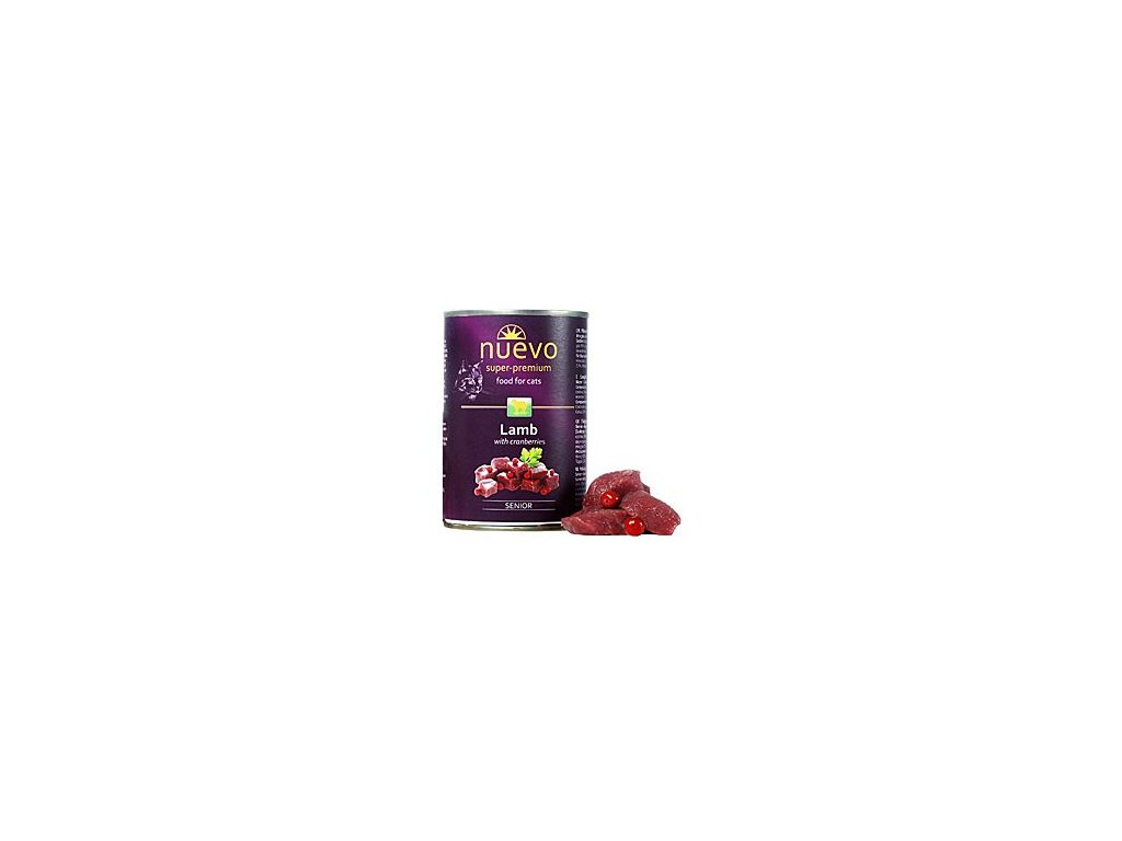 26649 nuevo senior kocka jehneci s brusinkami konz 400g z kategorie chovatelske potreby a krmiva pro kocky krmivo a pamlsky pro kocky konzervy pro kocky