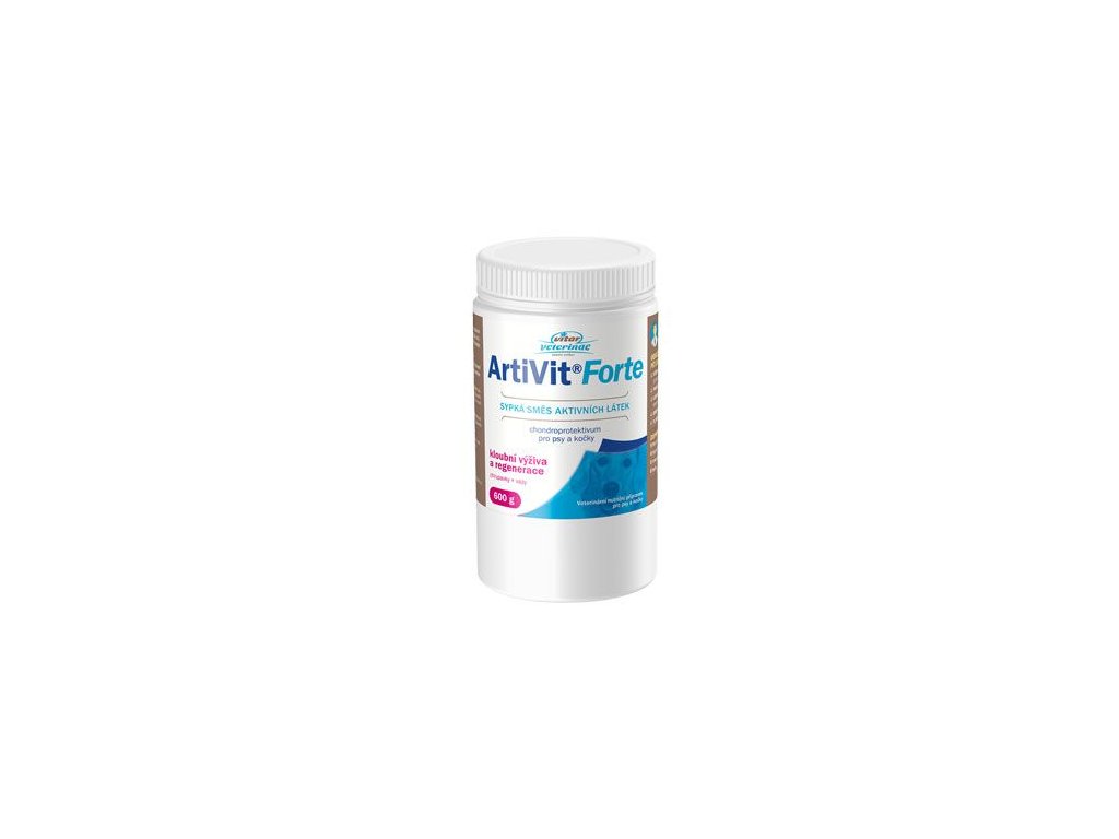 4308 vitar veterinae artivit forte prasek 600g z kategorie chovatelske potreby a krmiva pro kocky vitaminy a leciva pro kocky pohybovy aparat kocek