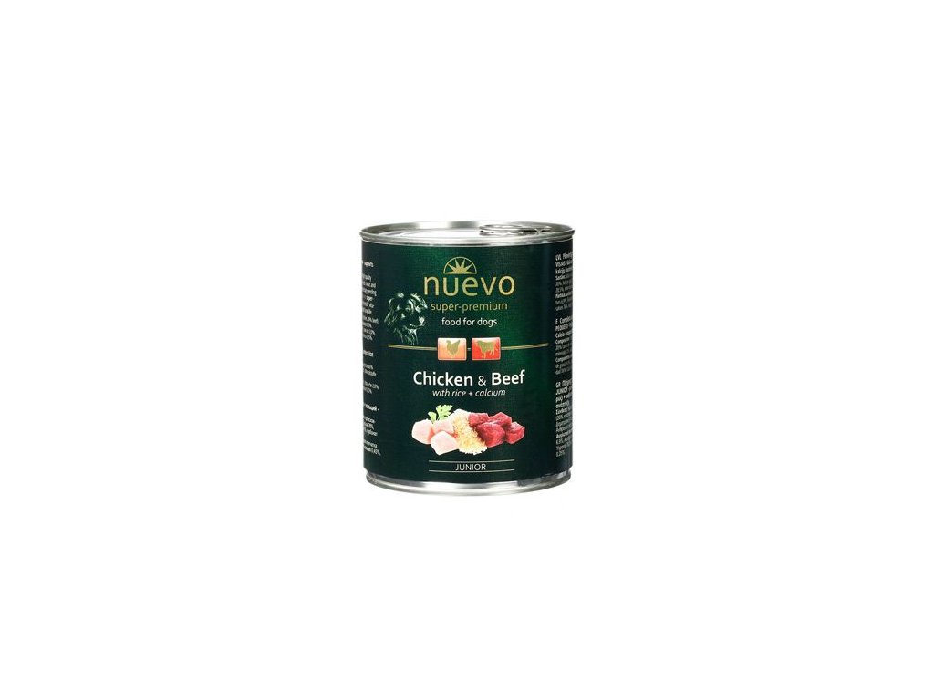 7143 nuevo junior kureci a hovezi konz pes 800g z kategorie chovatelske potreby a krmiva pro psy krmiva pro psy konzervy pro psy