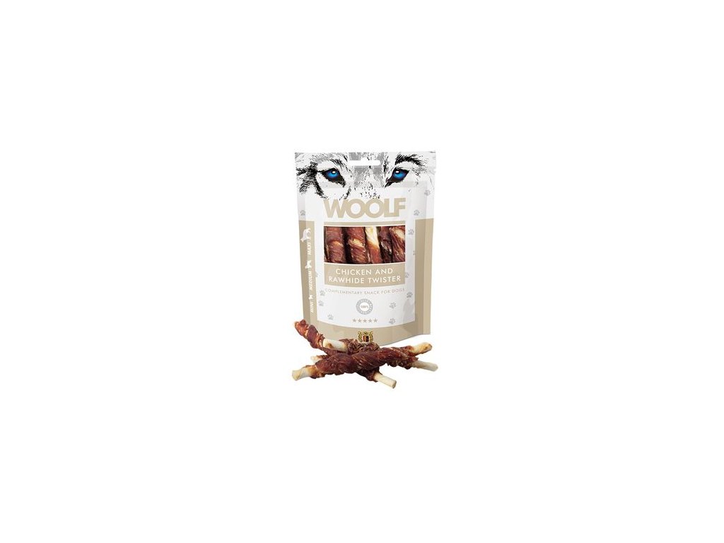 45327 1 woolf pochoutka chicken rawhide twister 100 g z kategorie chovatelske potreby a krmiva pro psy pamlsky pro psy zvykaci pamlsky pro psy