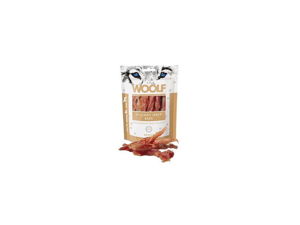 45339 1 woolf pochoutka chicken jerky bars 100g z kategorie chovatelske potreby a krmiva pro psy pamlsky pro psy susena masicka pro psy