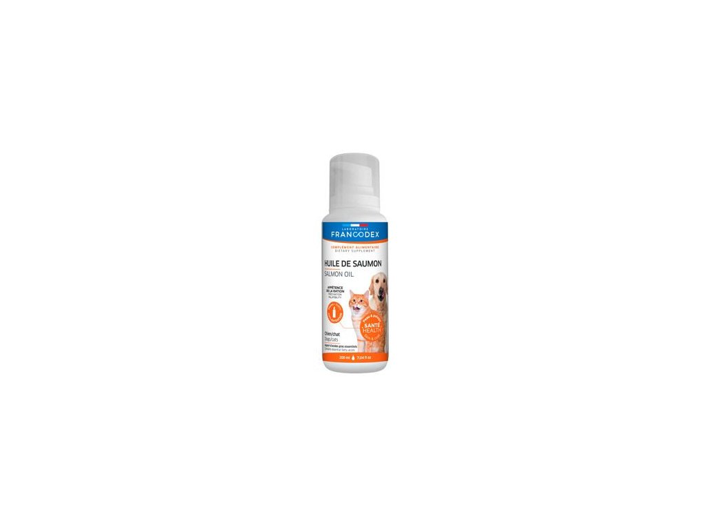 23247 francodex salmon oil pes kocka 200ml z kategorie chovatelske potreby a krmiva pro psy vitaminy a leciva pro psy doplnkove oleje pro psy
