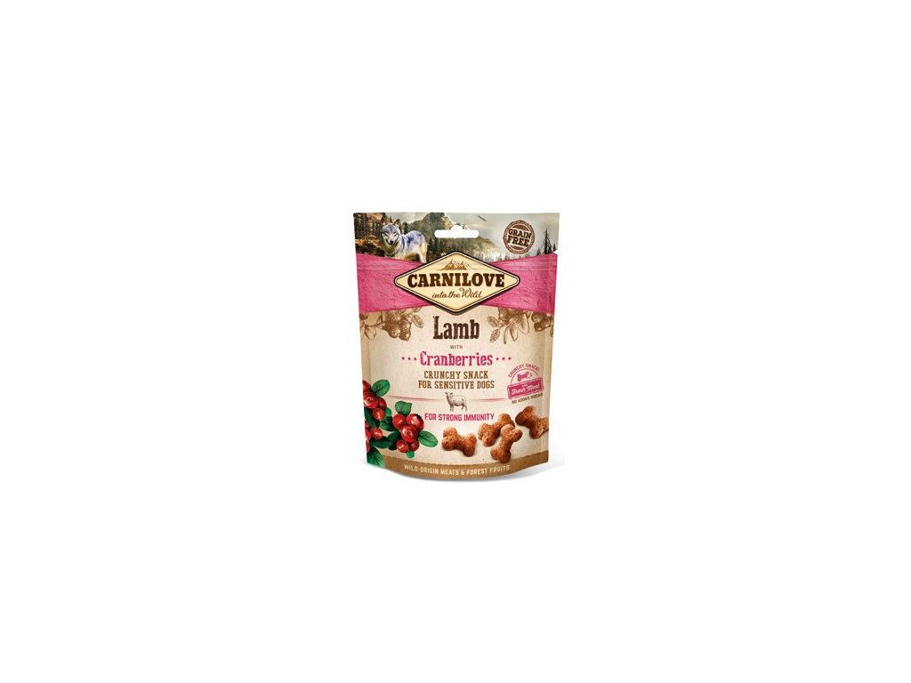 13374 carnilove dog crunchy snack lamb with cranberries 200g z kategorie chovatelske potreby a krmiva pro psy pamlsky pro psy piskoty susenky pro psy