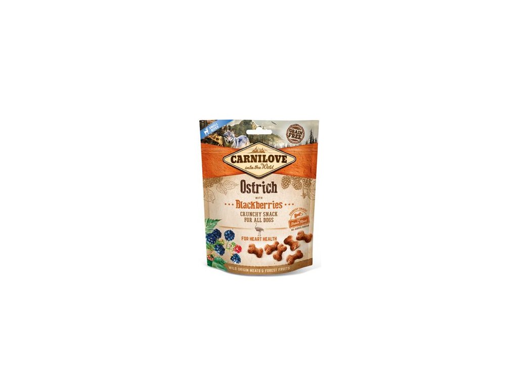 13377 carnilove dog crunchy snack ostrich with blackberries 200g z kategorie chovatelske potreby a krmiva pro psy pamlsky pro psy piskoty susenky pro psy