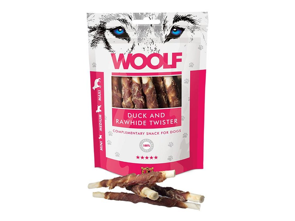 45375 woolf pamlsky duck rawhide twister 100 g z kategorie chovatelske potreby a krmiva pro psy pamlsky pro psy zvykaci pamlsky pro psy