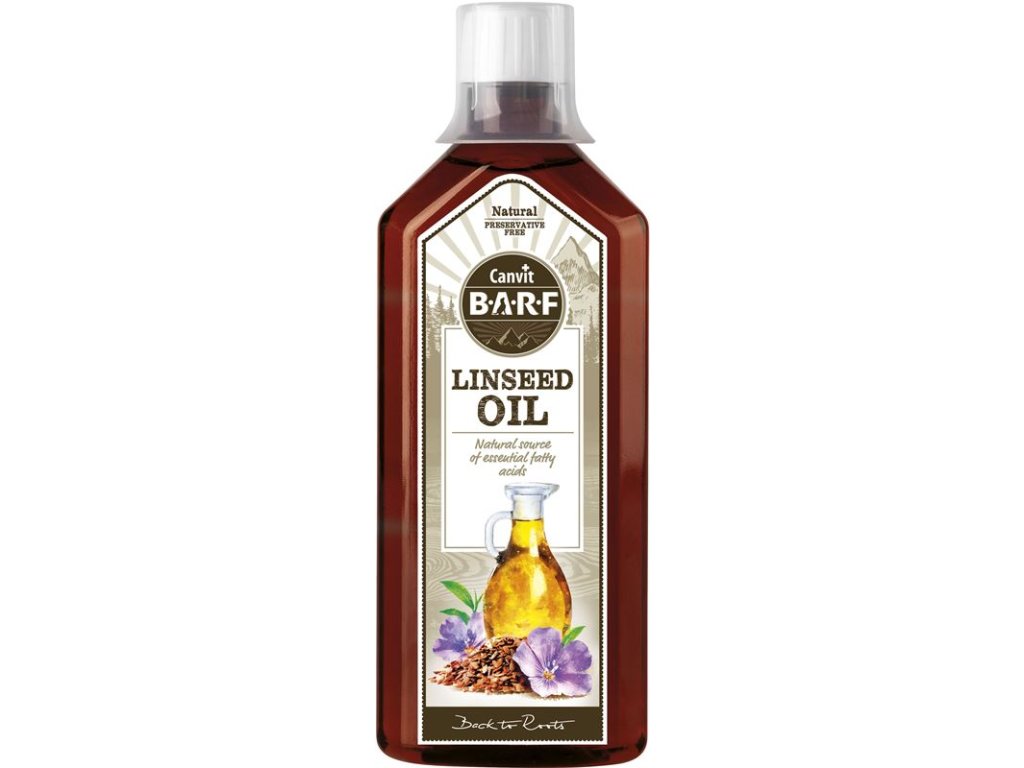 5277 canvit barf linseed oil lneny olej 0 5 l z kategorie chovatelske potreby a krmiva pro psy krmiva pro psy barf pro psy