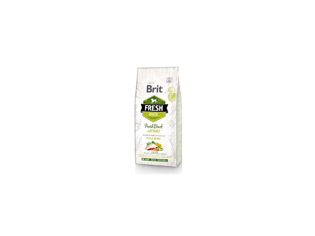 10770 brit fresh duck millet adult run work 2 5 kg z kategorie chovatelske potreby a krmiva pro psy krmiva pro psy granule pro psy