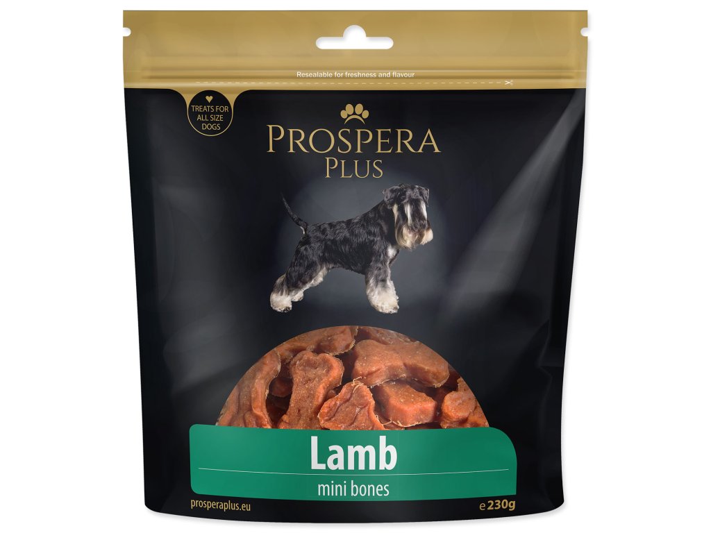 52743 1 pochoutka prospera plus mini kosti z jehneciho masa 230 g z kategorie chovatelske potreby a krmiva pro psy pamlsky pro psy susena masicka pro psy