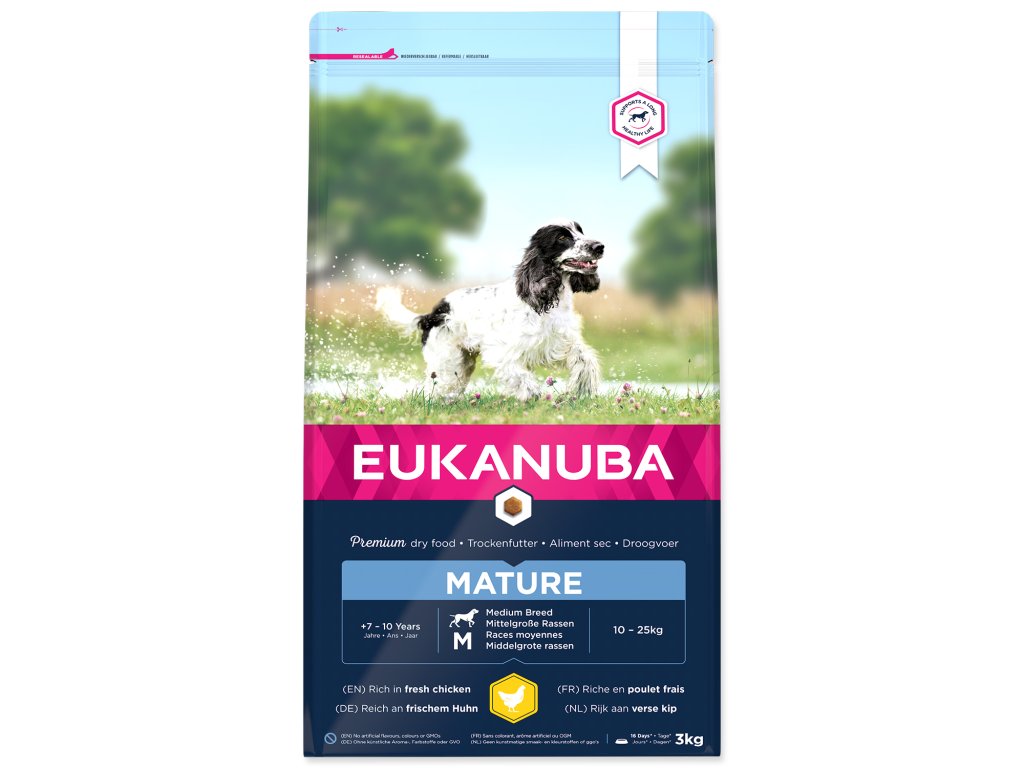 51870 1 eukanuba mature medium breed 3 kg z kategorie chovatelske potreby a krmiva pro psy krmiva pro psy granule pro psy