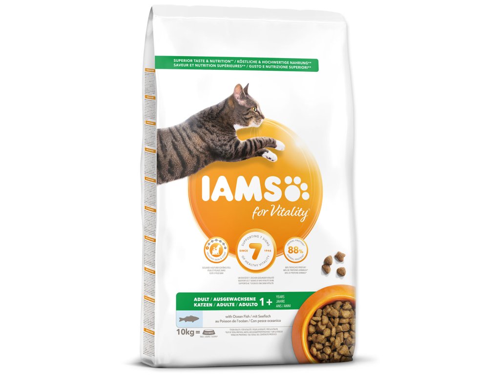 52077 1 iams cat adult ocean fish 10 kg z kategorie chovatelske potreby a krmiva pro kocky krmivo a pamlsky pro kocky granule pro kocky