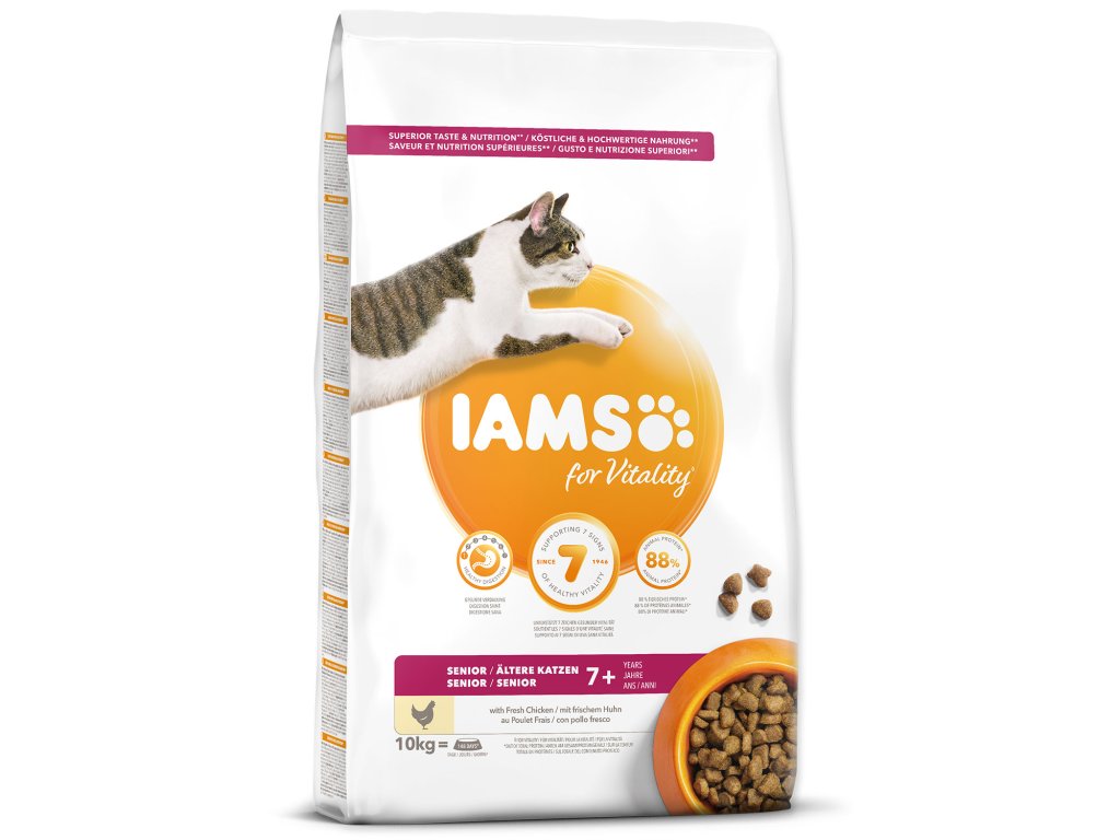 52086 1 iams cat senior chicken 10 kg z kategorie chovatelske potreby a krmiva pro kocky krmivo a pamlsky pro kocky granule pro kocky