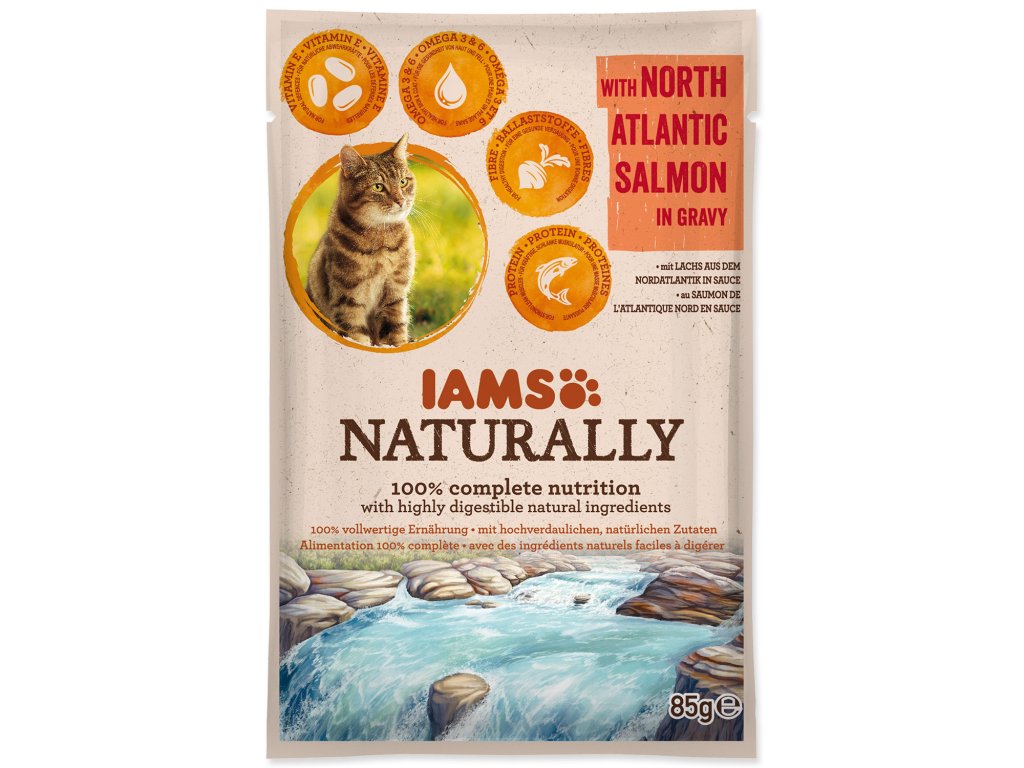 52089 1 kapsicka iams naturally losos v omacce 85 g z kategorie chovatelske potreby a krmiva pro kocky krmivo a pamlsky pro kocky kapsicky pro kocky