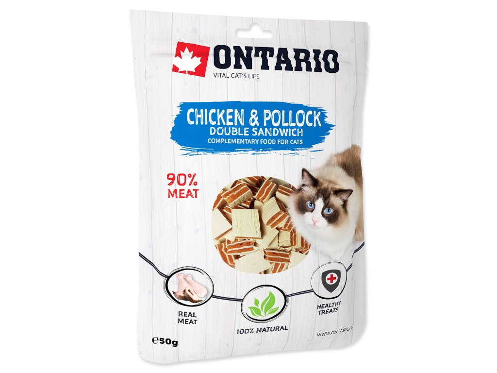 48756 1 ontario chicken and pollock double sandwich 50 g z kategorie chovatelske potreby a krmiva pro kocky krmivo a pamlsky pro kocky pamlsky pro kocky