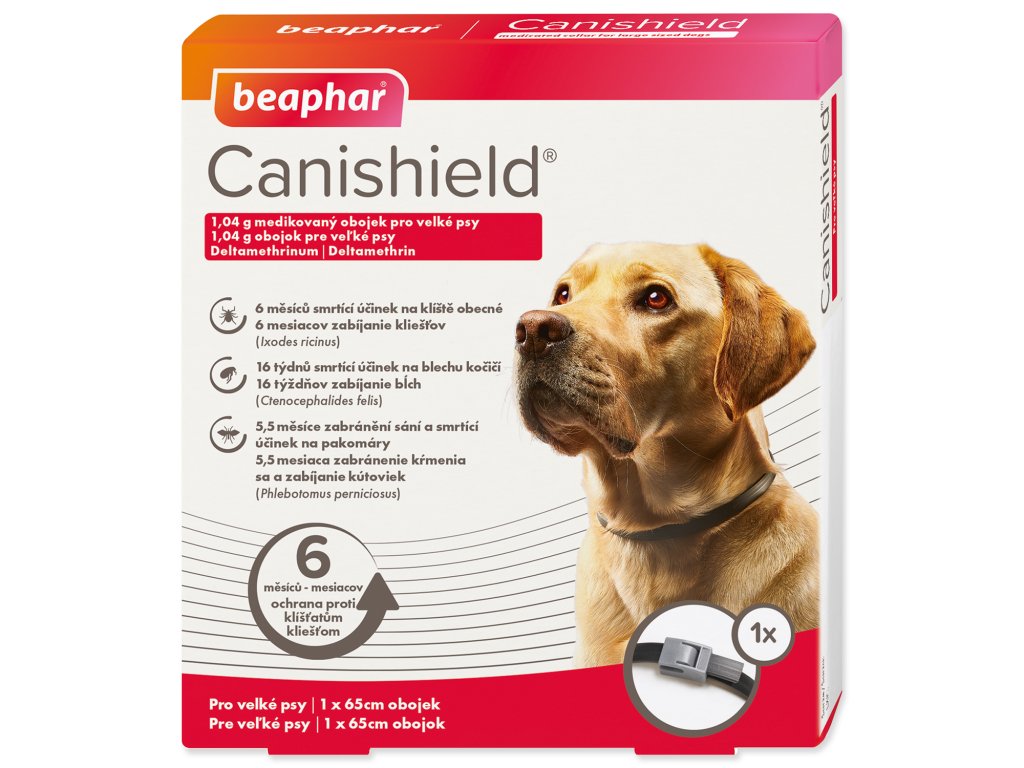 29457 beaphar canishield antiparazitni obojek pro velke psy 65 cm z kategorie chovatelske potreby a krmiva pro psy antiparazitika pro psy antiparazitni obojky pro psy