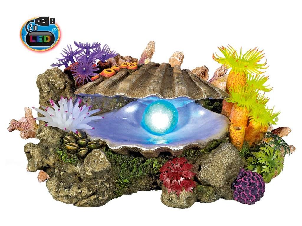 23625 1 nobby akvarijni dekorace musle s led 21 3 x 14 7 x 10 7 cm z kategorie akvaristicke a teraristicke potreby dekorace do akvaria koraly musle