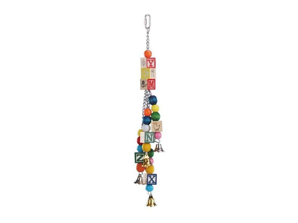 8733 1 nobby zavesna hracka pro velke papousky kosticky 50cm z kategorie chovatelske potreby pro ptaky a papousky hracky pro papousky zavesne hracky pro papousky