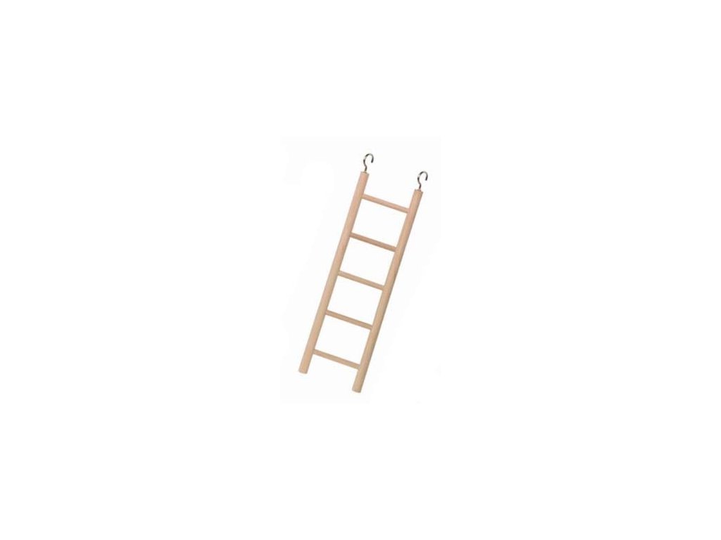 10449 1 nobby dreveny zavesny zebrik pro papousky 5 pricek 22cm z kategorie chovatelske potreby pro ptaky a papousky hracky pro papousky lana zebriky pro papousky