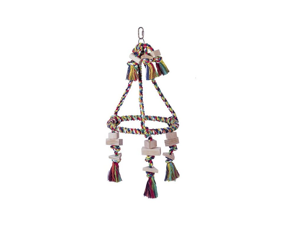 4242 1 nobby hracka pro stredni papousky pyramida 59x30cm z kategorie chovatelske potreby pro ptaky a papousky hracky pro papousky houpacky pro papousky