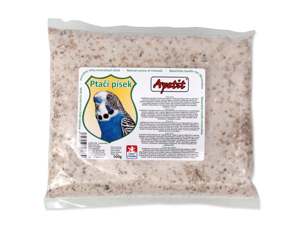 60209 1 apetit pisek ptaci apetit 500 g z kategorie chovatelske potreby pro ptaky a papousky podestylky pisek pro papousky