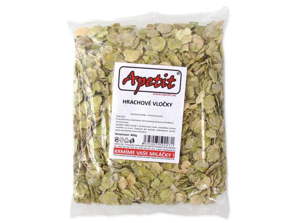 60224 1 apetit hrachove vlocky 400 g z kategorie chovatelske potreby pro ptaky a papousky vitaminy mineraly pro papousky mineralni kameny grity