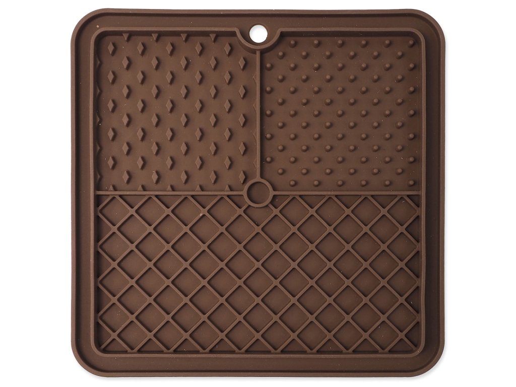 76443 1 podlozka ep lick snack lizaci ctverec hnedy 20x20cm z kategorie chovatelske potreby a krmiva pro psy misky a davkovace pro psy protihltaci a lizaci misky pro psy