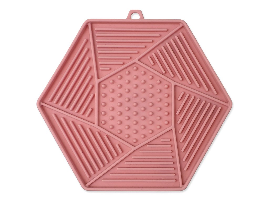76428 1 podlozka ep lick snack lizaci hexagon svetle ruzovy 17x15cm z kategorie chovatelske potreby a krmiva pro psy misky a davkovace pro psy protihltaci a lizaci misky pro psy