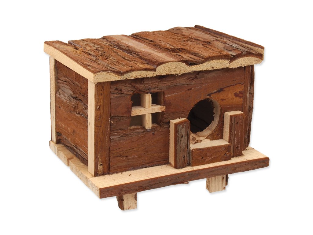 54015 1 domek small animals srub dreveny s kurou 18 x 13 x 13 5 cm 1 ks z kategorie chovatelske potreby a krmiva pro hlodavce a mala zvirata domecky odpocivadla