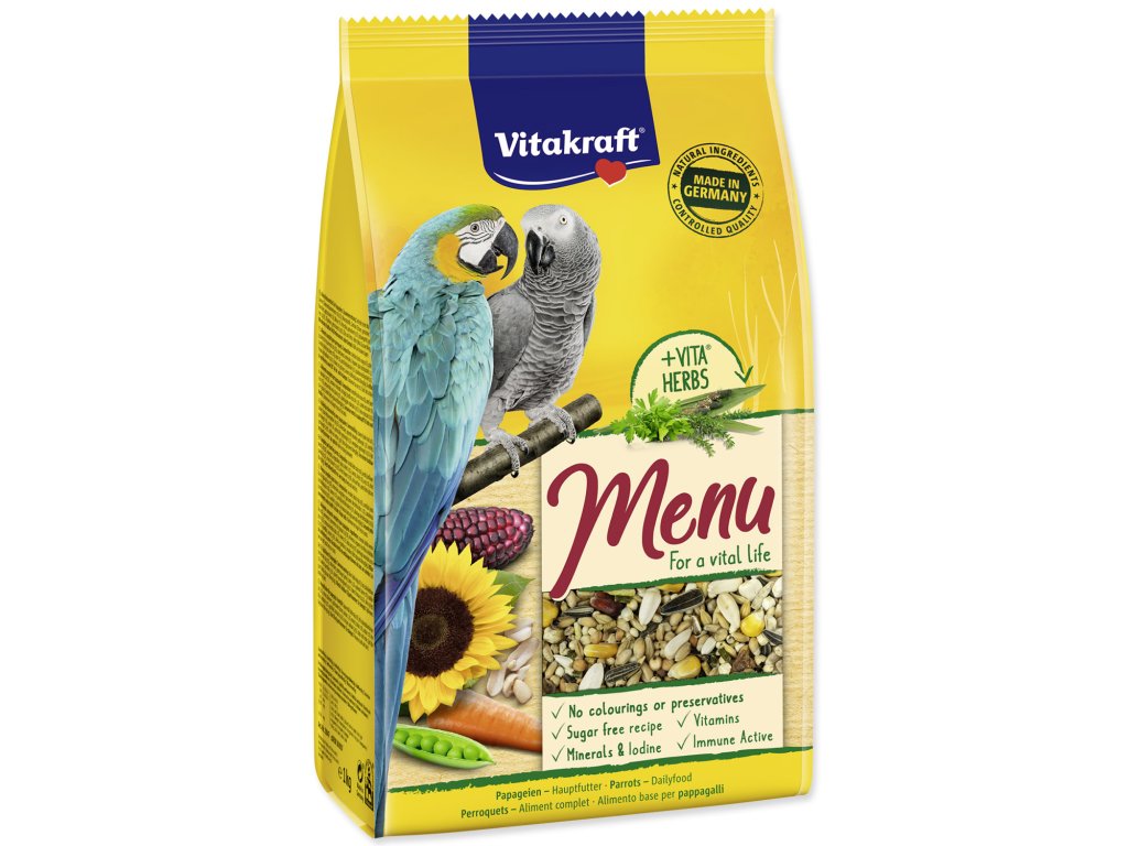 60425 1 vitakraft menu parrot 1 kg z kategorie chovatelske potreby pro ptaky a papousky krmivo pro papousky